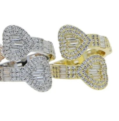 Open Heart Iced Ring